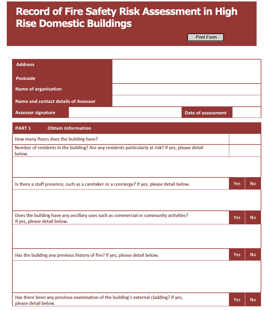 Practical fire safety guidance for existing high rise domestic