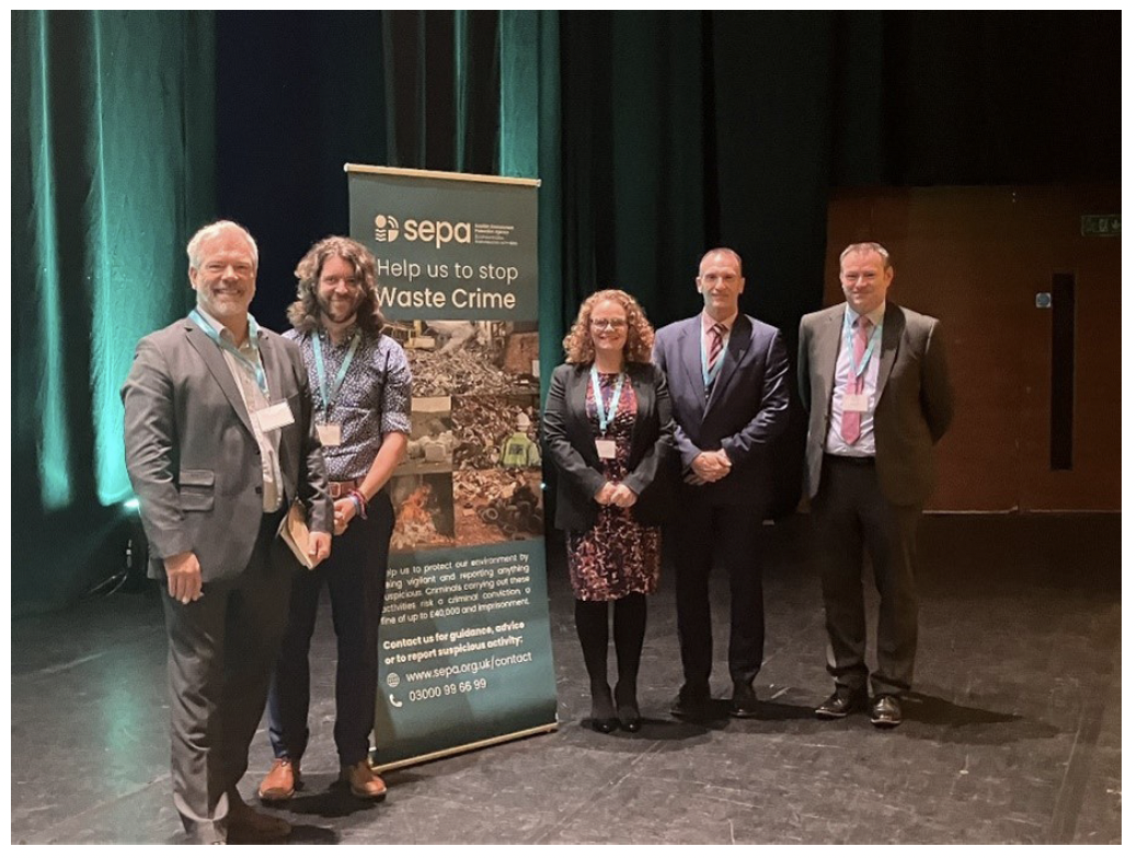 Partners from SEPA, Revenue Scotland, North Lanarkshire Council and the Joint Unit for Waste Crime at the Scottish Resources Conference.