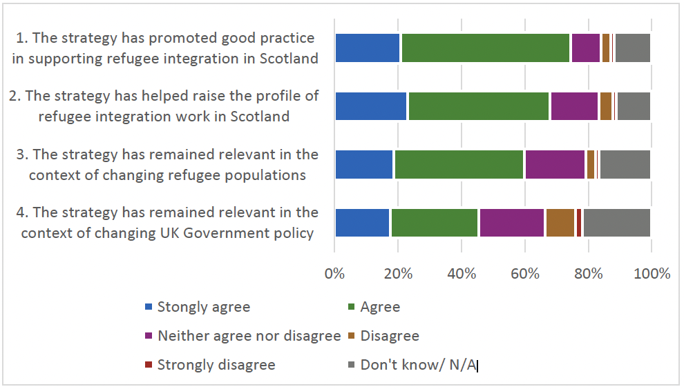 Chart detailing the perceptions on the profile and relevance of the NS Strategy