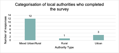 This graph displays the categorisation of local authorities who completed the survey 