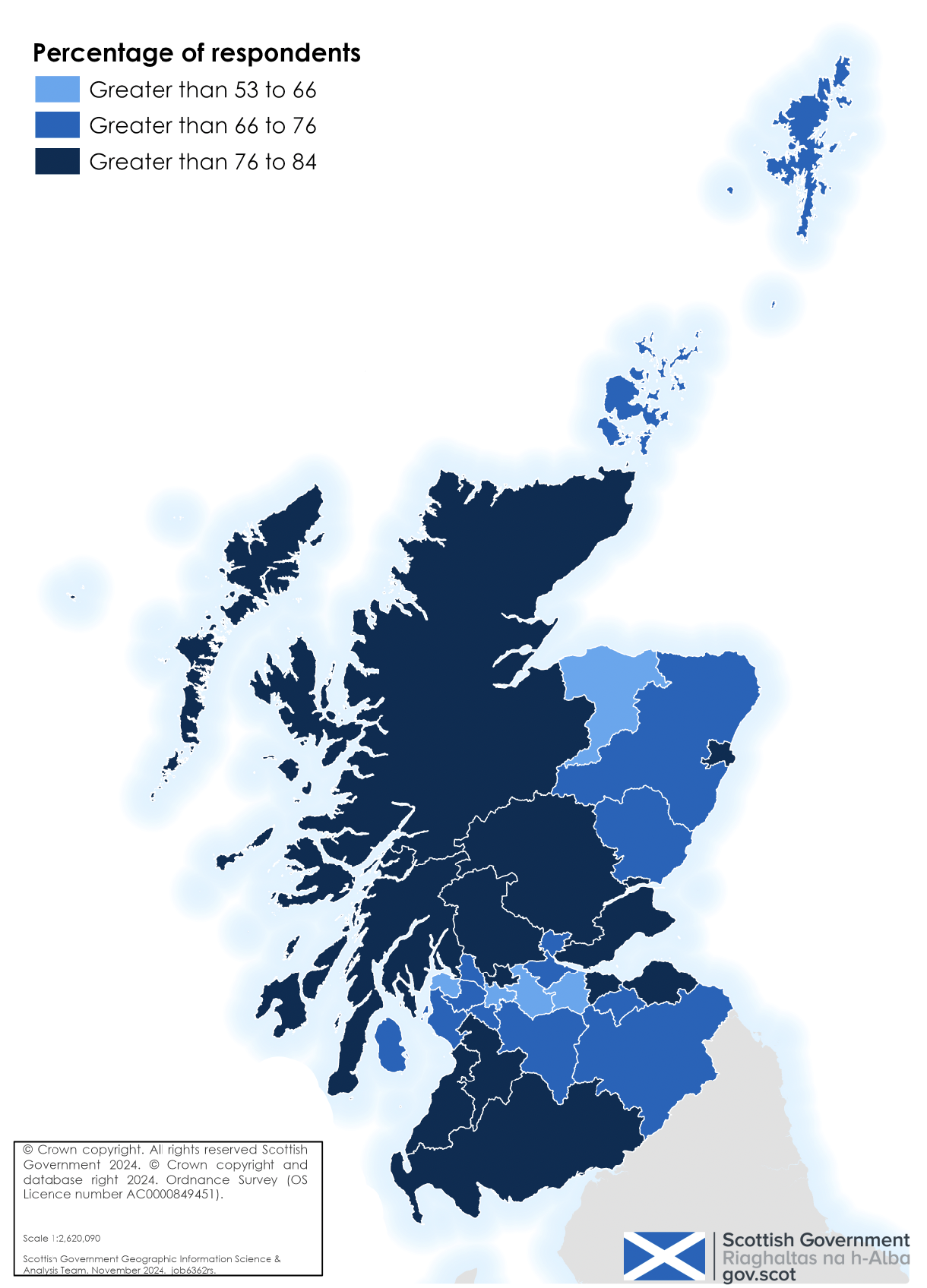 A map of Scotland showing participation in cultural activities in the last 12 months indicates that the highest levels were in Edinburgh, City of, South Ayrshire, Argyll and Bute, and East Lothian.