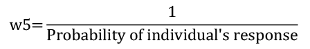 The adult non-response weight is calculated by dividing 1 by the probability of individual’s response.