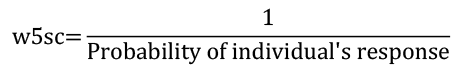 The adult self-completion non-response weight is calculated by dividing 1 by the probability of individual’s response.