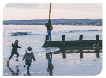 People playing at Portobello beach