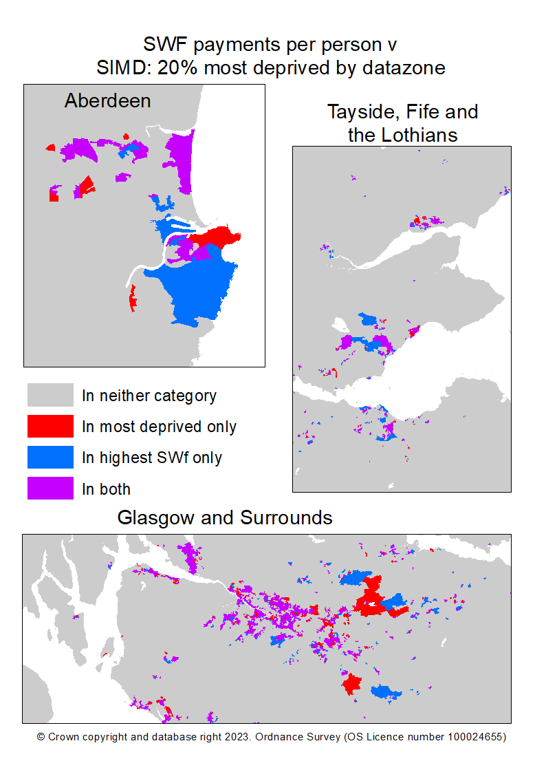 SWF v SIMD June 2023 Scotland map insets